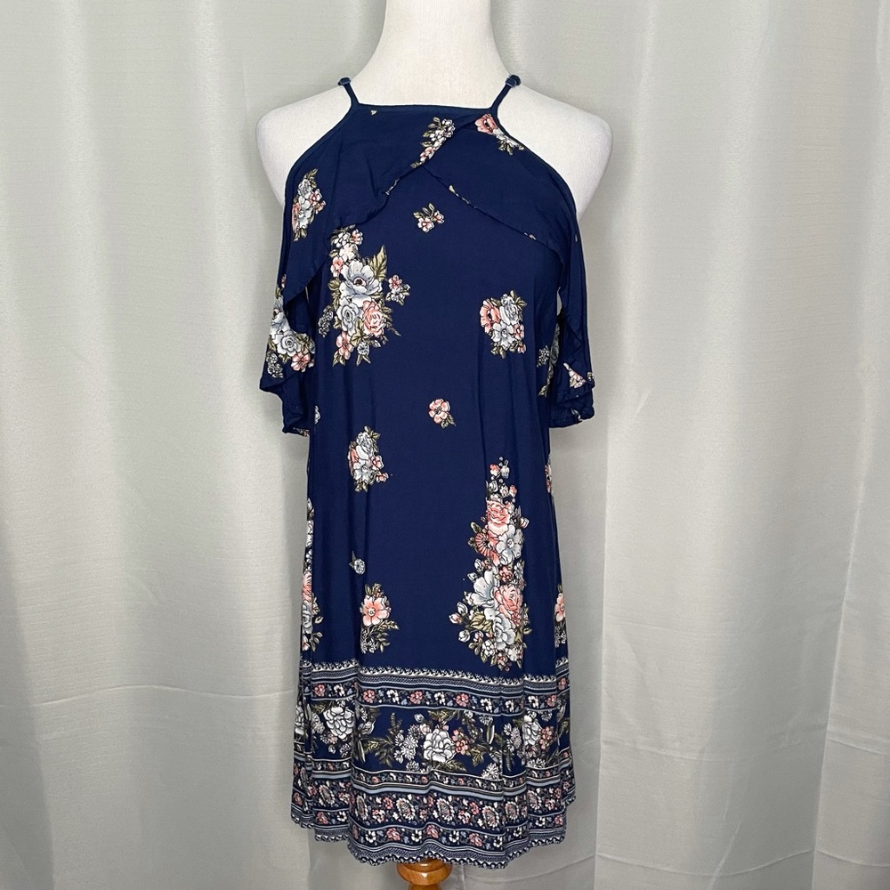 Band of Gypsies cold shoulder flutter sleeve dress